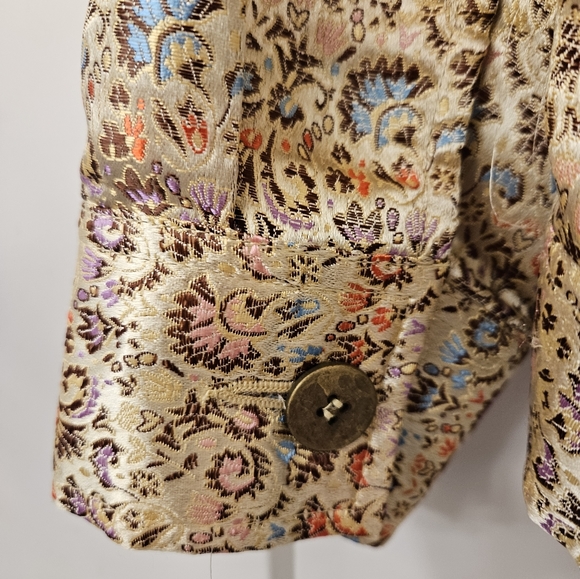 Gold Brocade - Christine Thomson Modern Jean Style Jacket - NWOT - L - Picture 4 of 11